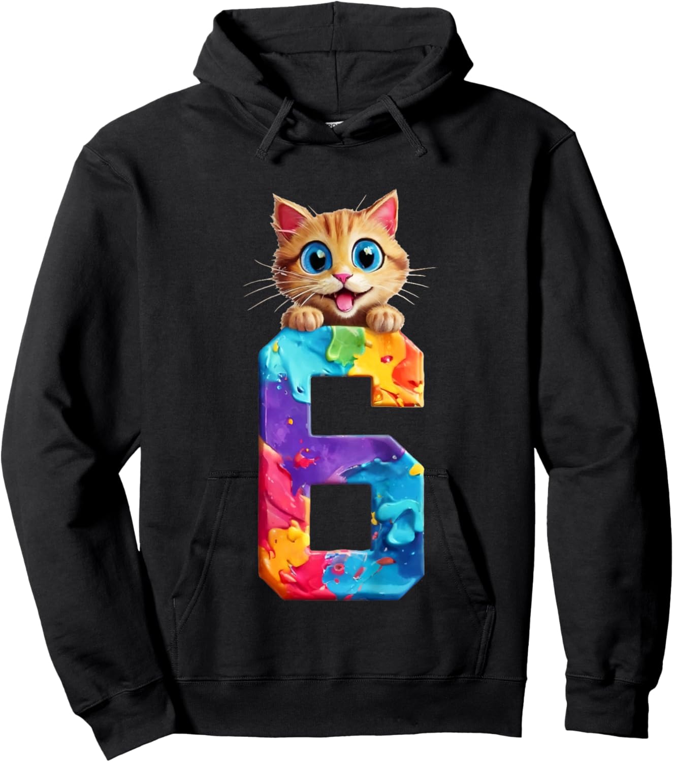 CATS 6 YEARS CAT 6TH BIRTHDAY Kids Hoodie - Hoodie | Black