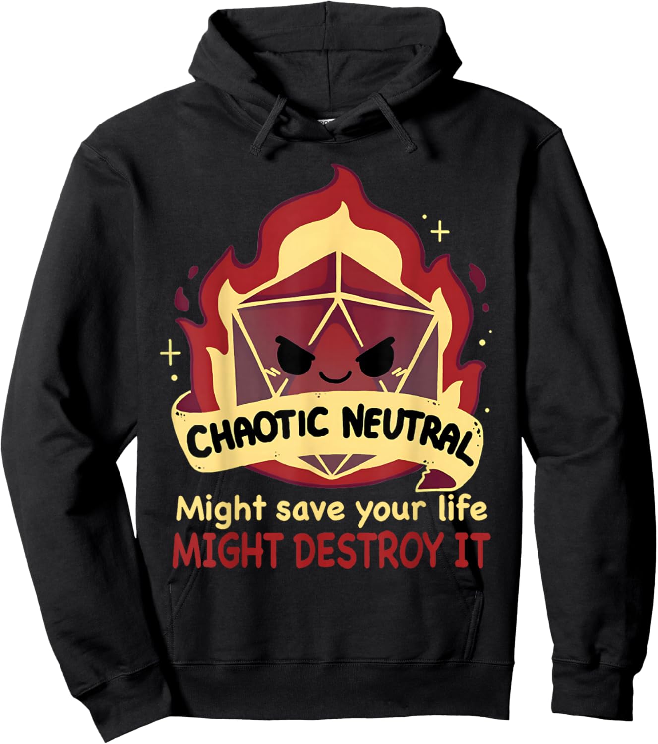 Chaotic Neutral Might Save Your Life Might Destroy It Hoodie - Hoodie | Black