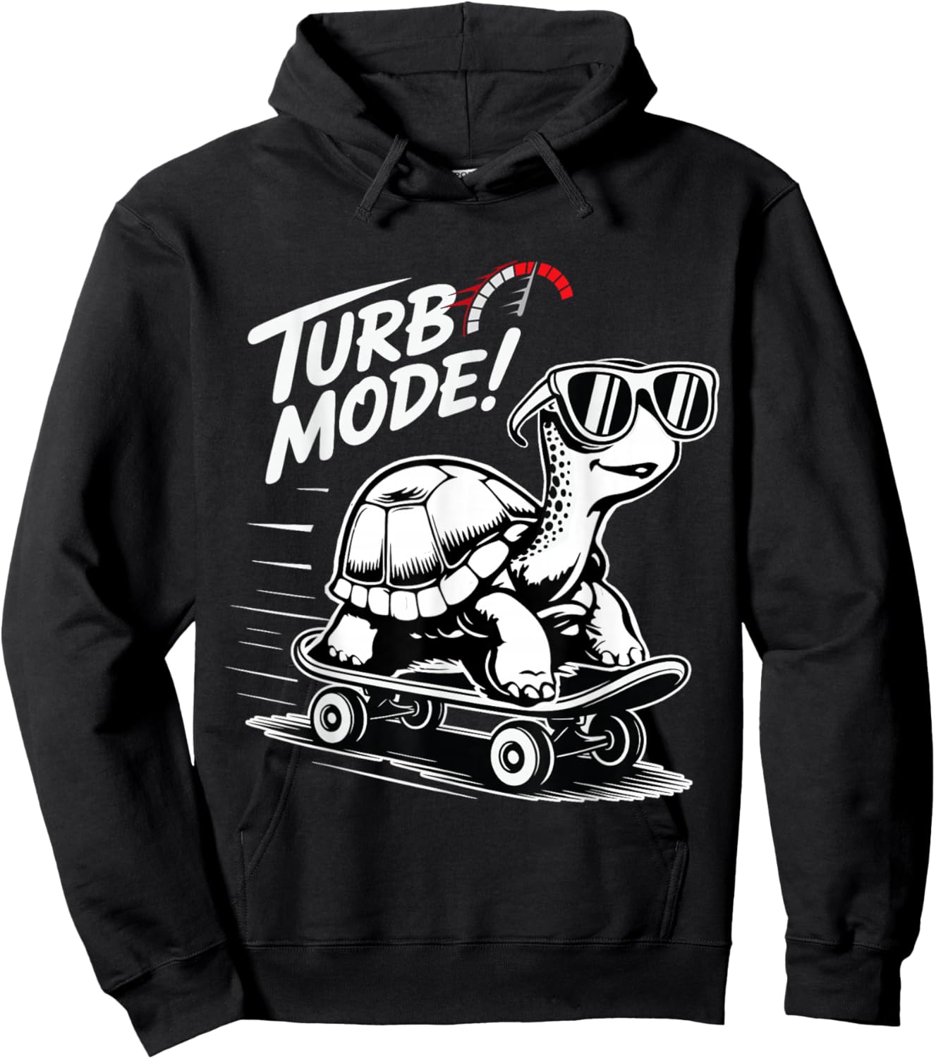Cool Turtle on Skateboard Funny Turbo Vintage Gift Hoodie - Hoodie | Black