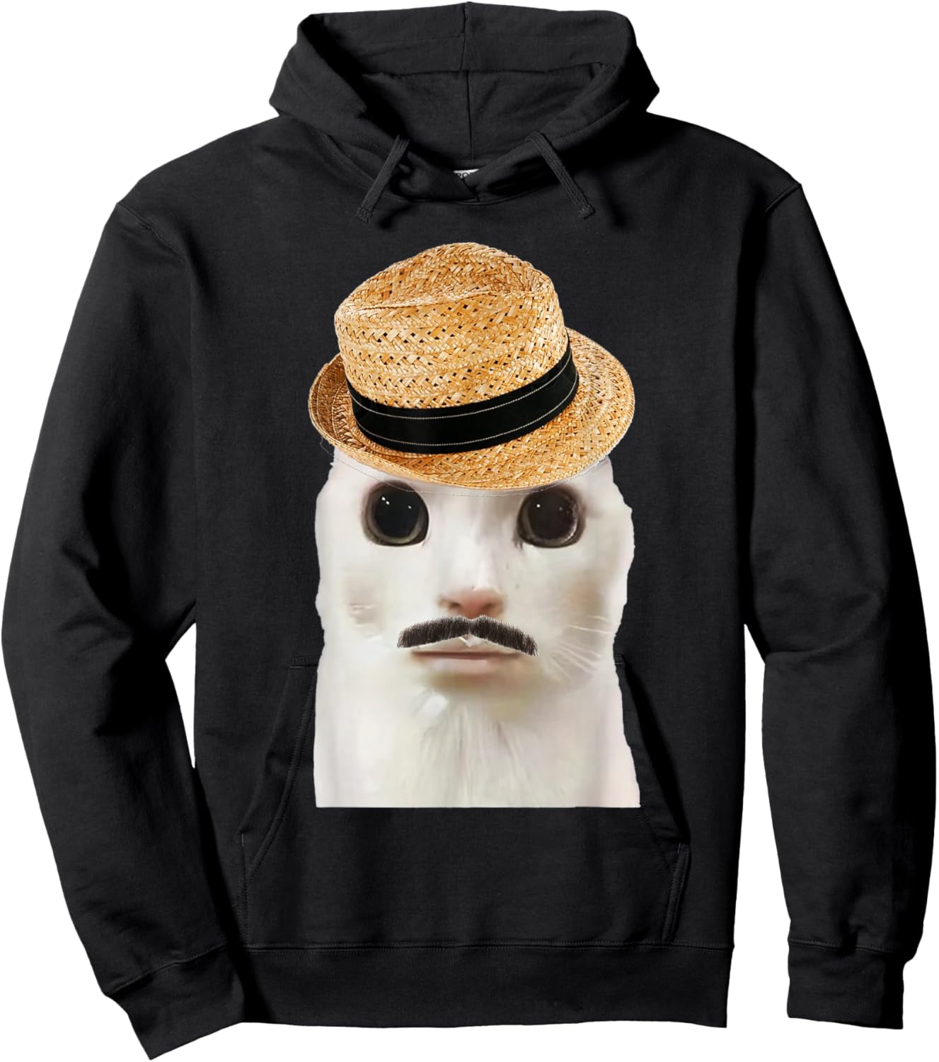 Goofy Ahh Cat Meme Dank Cursed Weirdcore Cringey Banana Cat Hoodie - Hoodie | Black