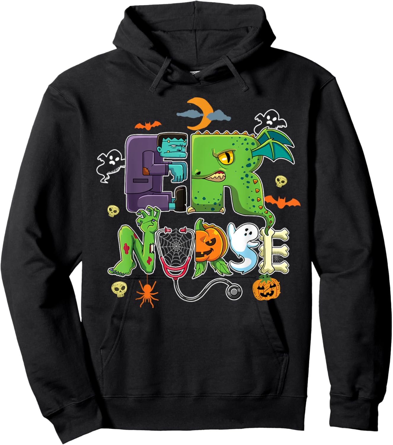 Halloween ER Nurse Emergency Room Department Spooky Costume Hoodie - Hoodie | Black