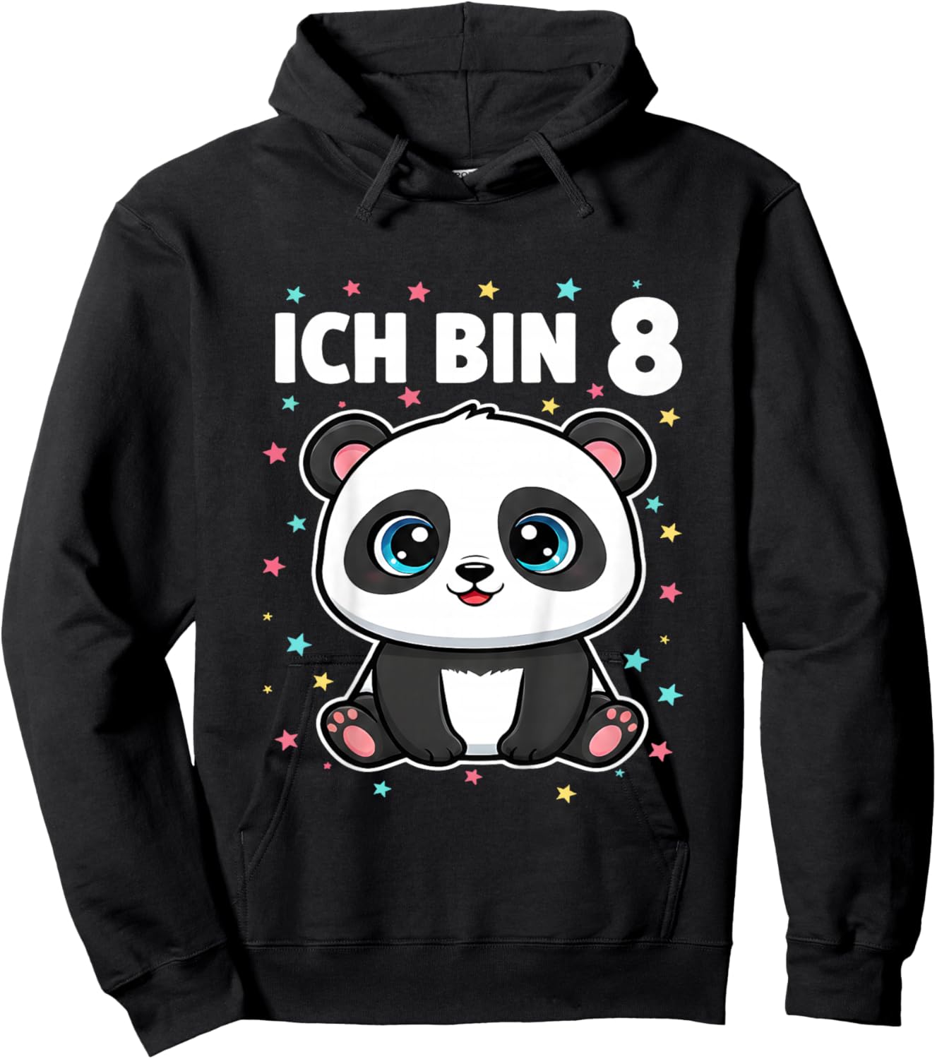 Ich Bin 8 - Süßes Panda Kindergeburtstag Junge Mädchen Hoodie - Hoodie | Black