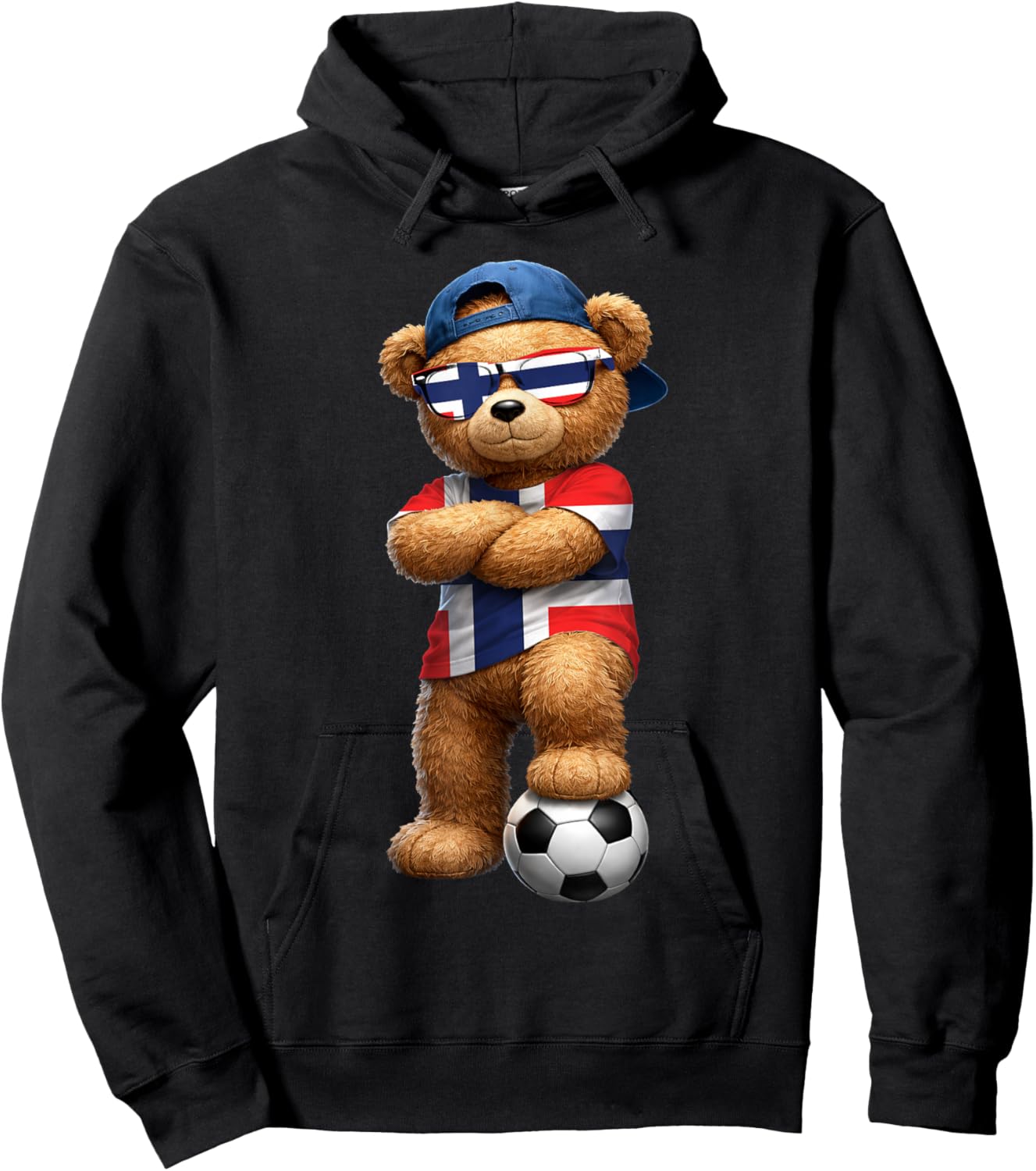 Norwegian Flag Teddy Player Sports Outfit for Norway Hoodie - Hoodie | Black
