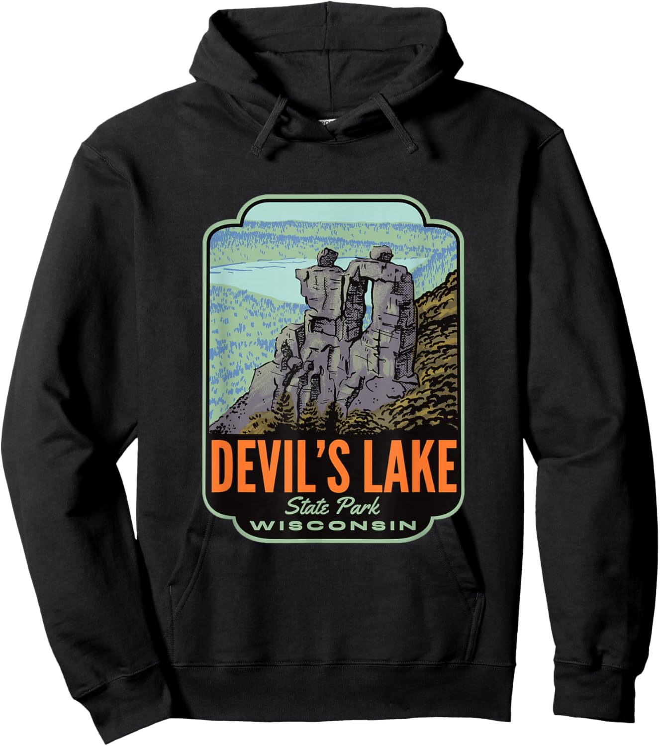 Devil's Lake State Park Wisconsin Hoodie - Hoodie | Black