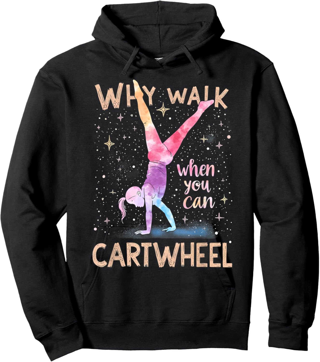 why walk when you can cartwheel Gymnast Girls gymnastics Hoodie - Hoodie | Black