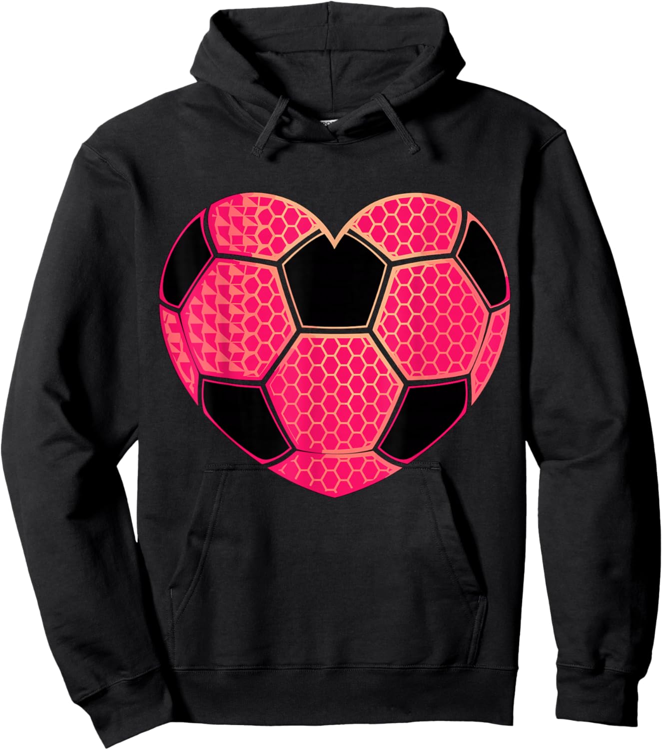 Pink Soccer Heart Soccer Girl Hoodie - Hoodie | Black