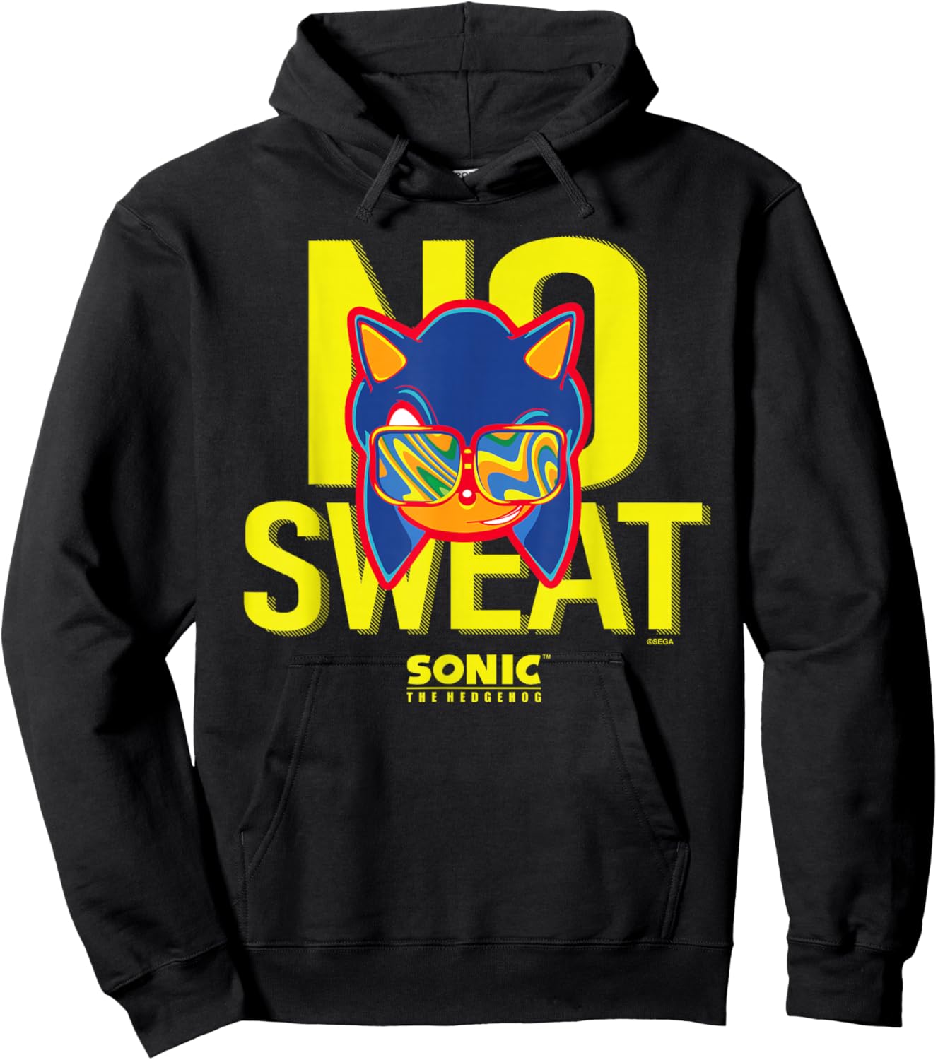 Sonic the Hedgehog - "No Sweat" Sonic Hoodie - Hoodie | Black