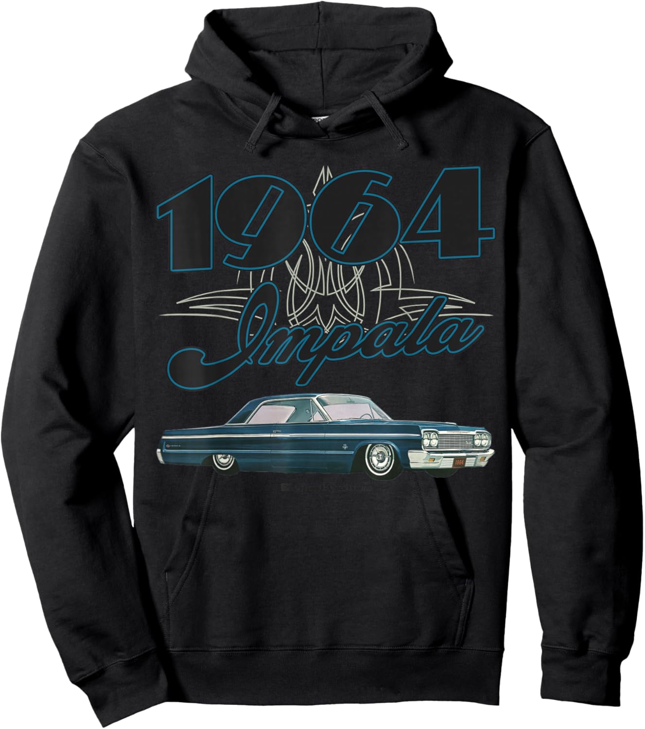 1964 Impala 3.0 Lowrider Kustom Lead Sled Hot Rod Muscle Car Hoodie - Hoodie | Black