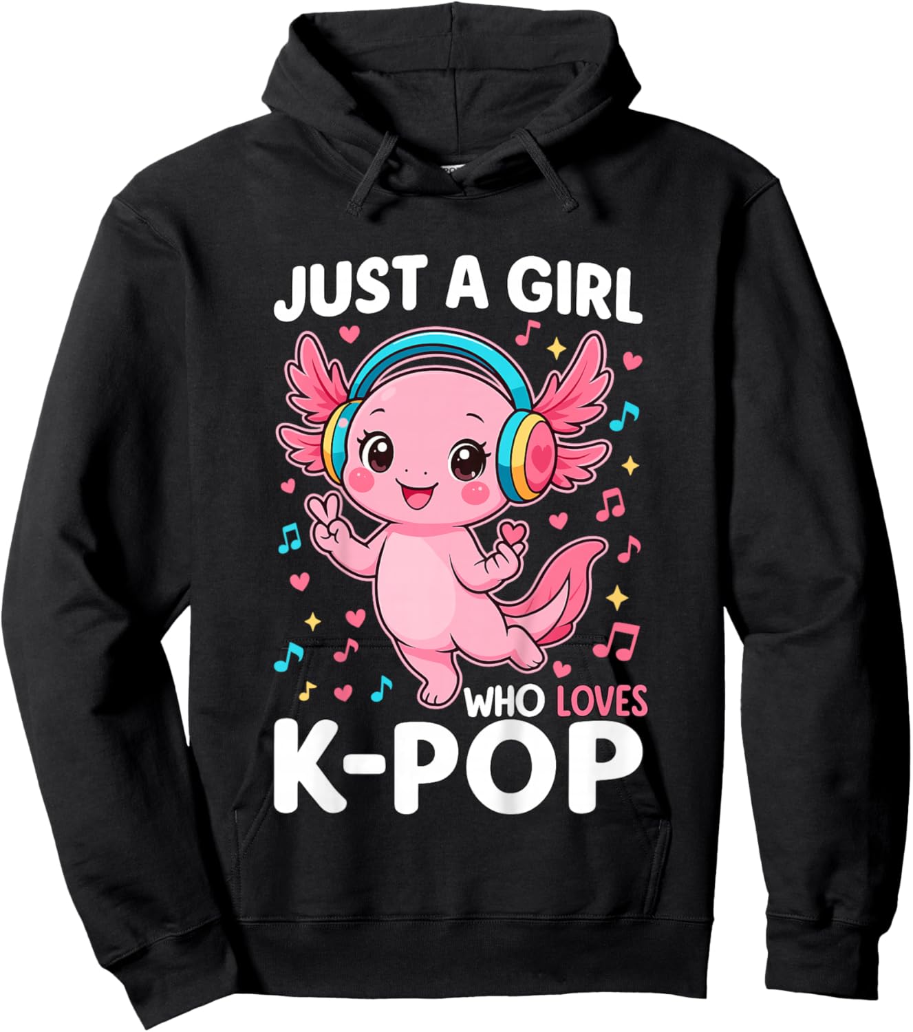 Just a Girl who Loves K-Pop Axolotl Hoodie - Hoodie | Black