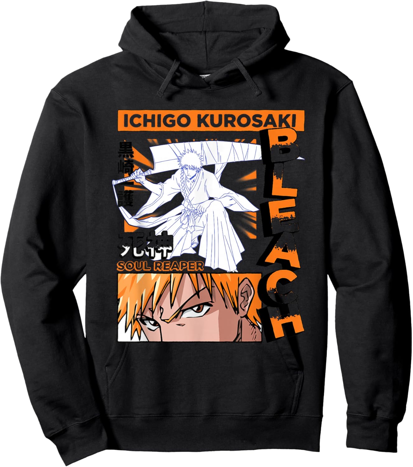 Bleach Ichigo Kurosaki Mangazine Cover Collage Anime Hoodie - Hoodie | Black