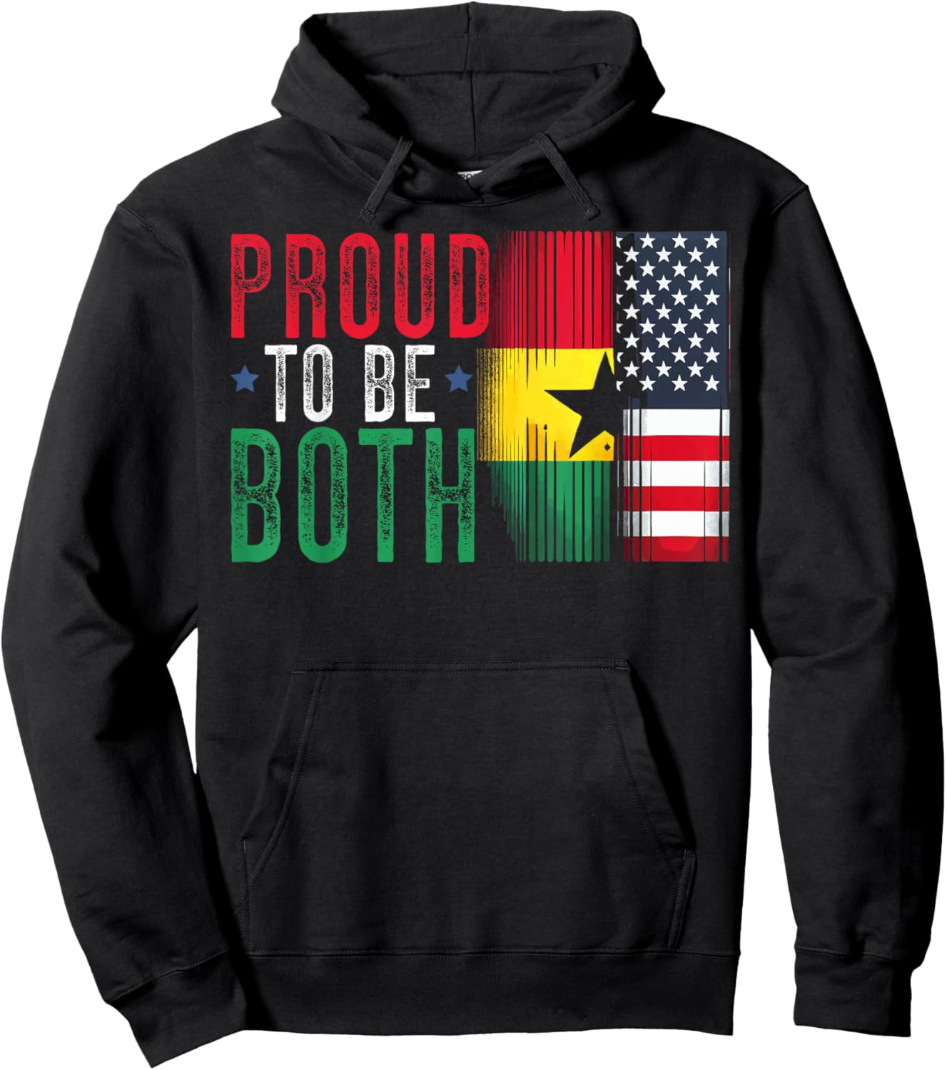 Half Ghanaian Half American USA Flag Ghana America Hoodie - Hoodie | Black