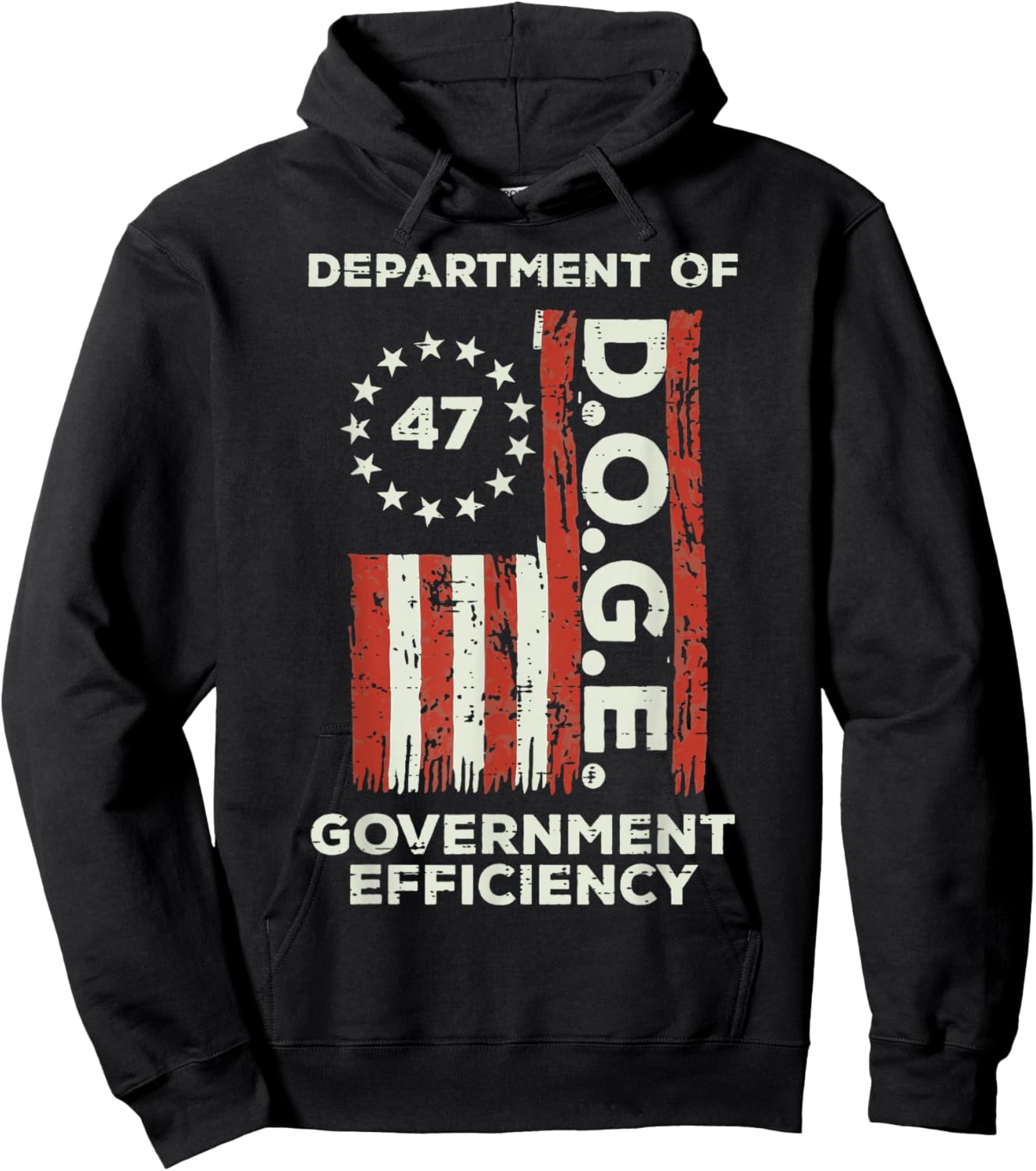 Department Of Govt Efficiency US Flag 47 Doge Men Women Kids Hoodie - Hoodie | Black