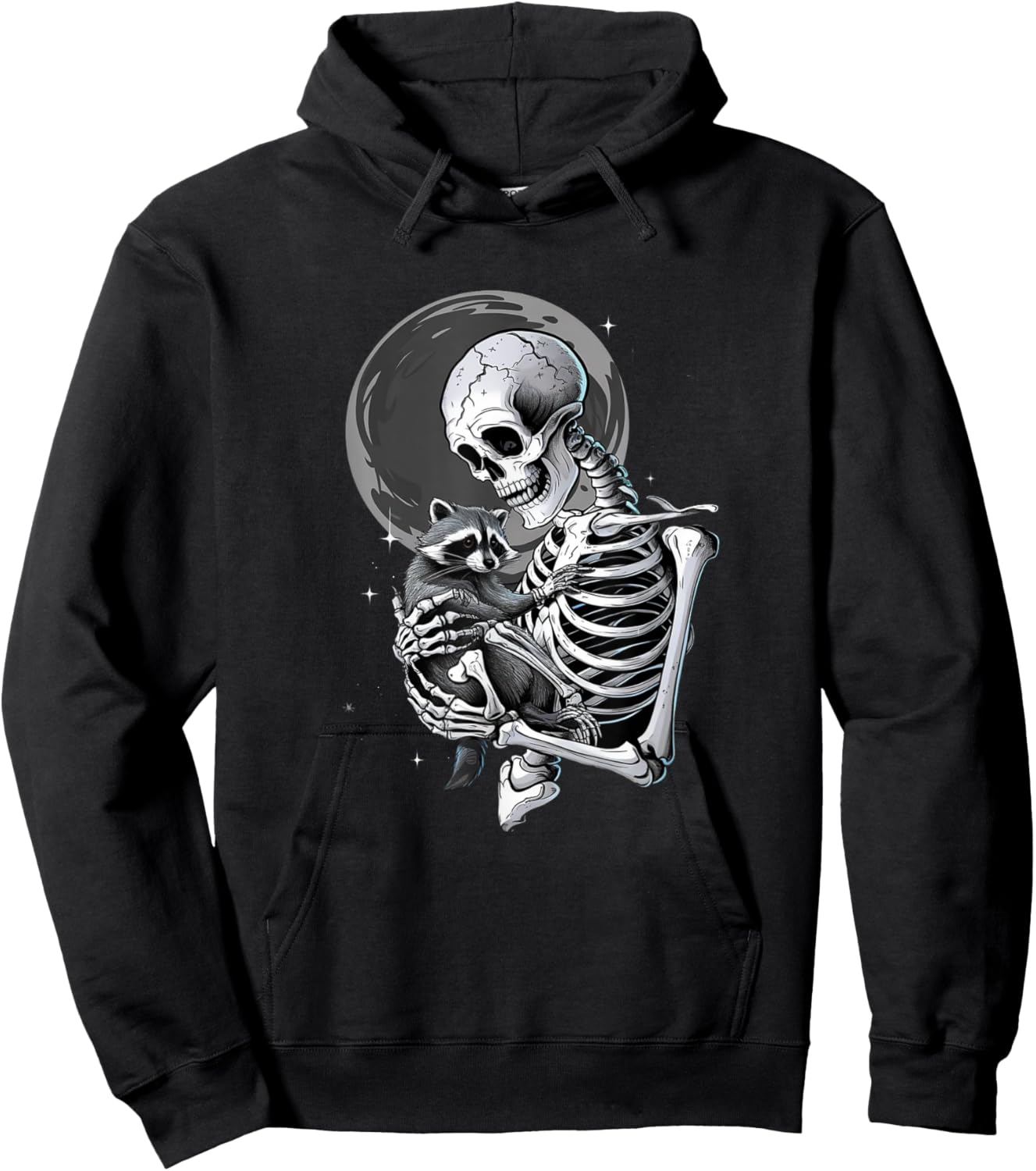 Raccoon Skull Cute Skeleton Halloween Men Women Kids Hoodie - Hoodie | Black