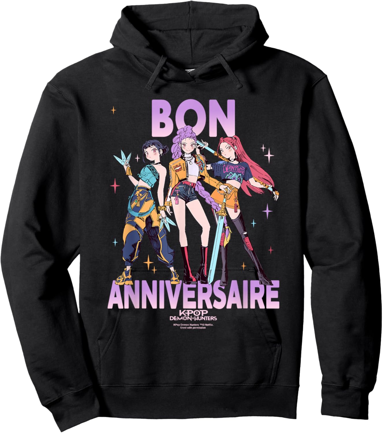 Kpop Demon Hunters Huntrix Happy Birthday Birthday Hoodie - Hoodie | Black