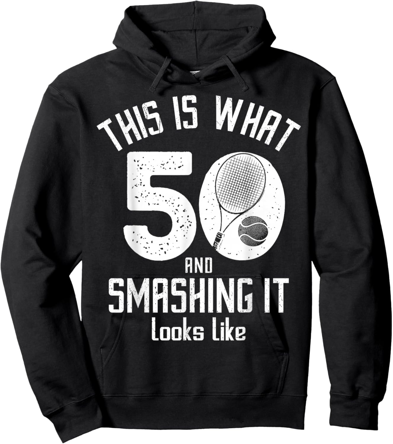 Funny Tennis Player 50th Birthday 50 Years Old Tennis Hoodie - Hoodie | Black