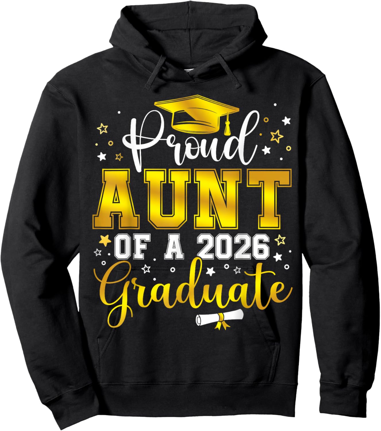 Proud Aunt of a Class of 2026 Graduate Senior Graduation Hoodie - Hoodie | Black