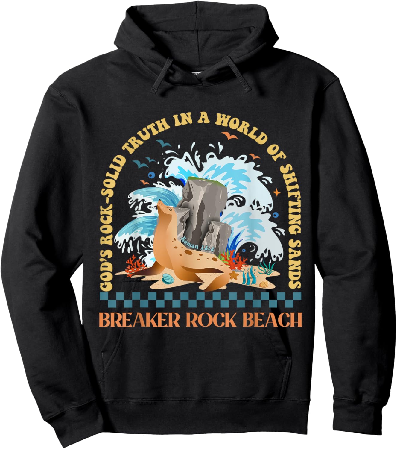 God's Rock-Solid Breaker Rock Beach VBS 2024 Christian Women Girls Kids Hoodie - Hoodie | Black