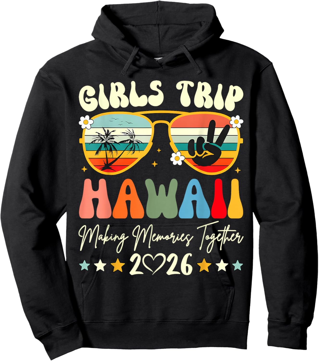 Girls Trip Hawaii 2026 Summer Vacation Group Travel Hoodie - Hoodie | Black