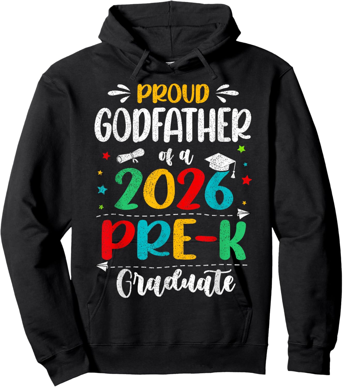Proud Godfather of A 2026 Pre K Graduate Boy Girl Kids Hoodie - Hoodie | Black