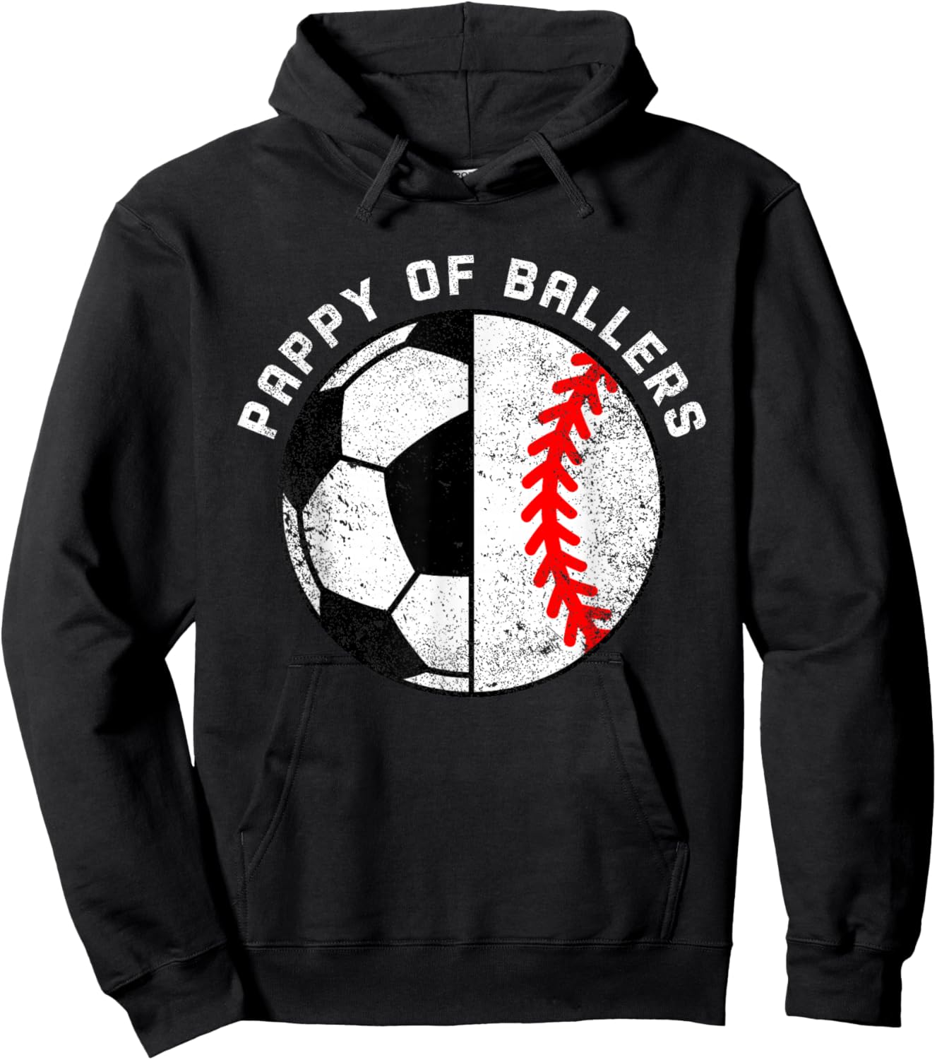 Pappy Of Ballers Funny Soccer Baseball Pappy Hoodie - Hoodie | Black