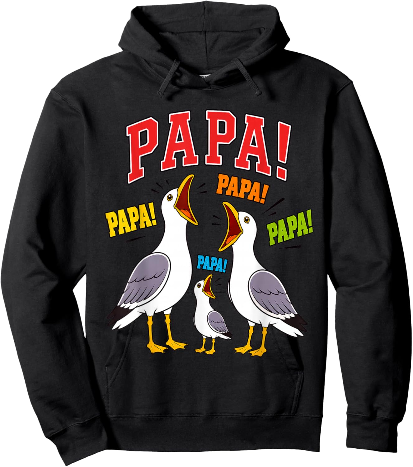 Papa Mouettes Humour Oiseaux Marins Hoodie - Hoodie | Black