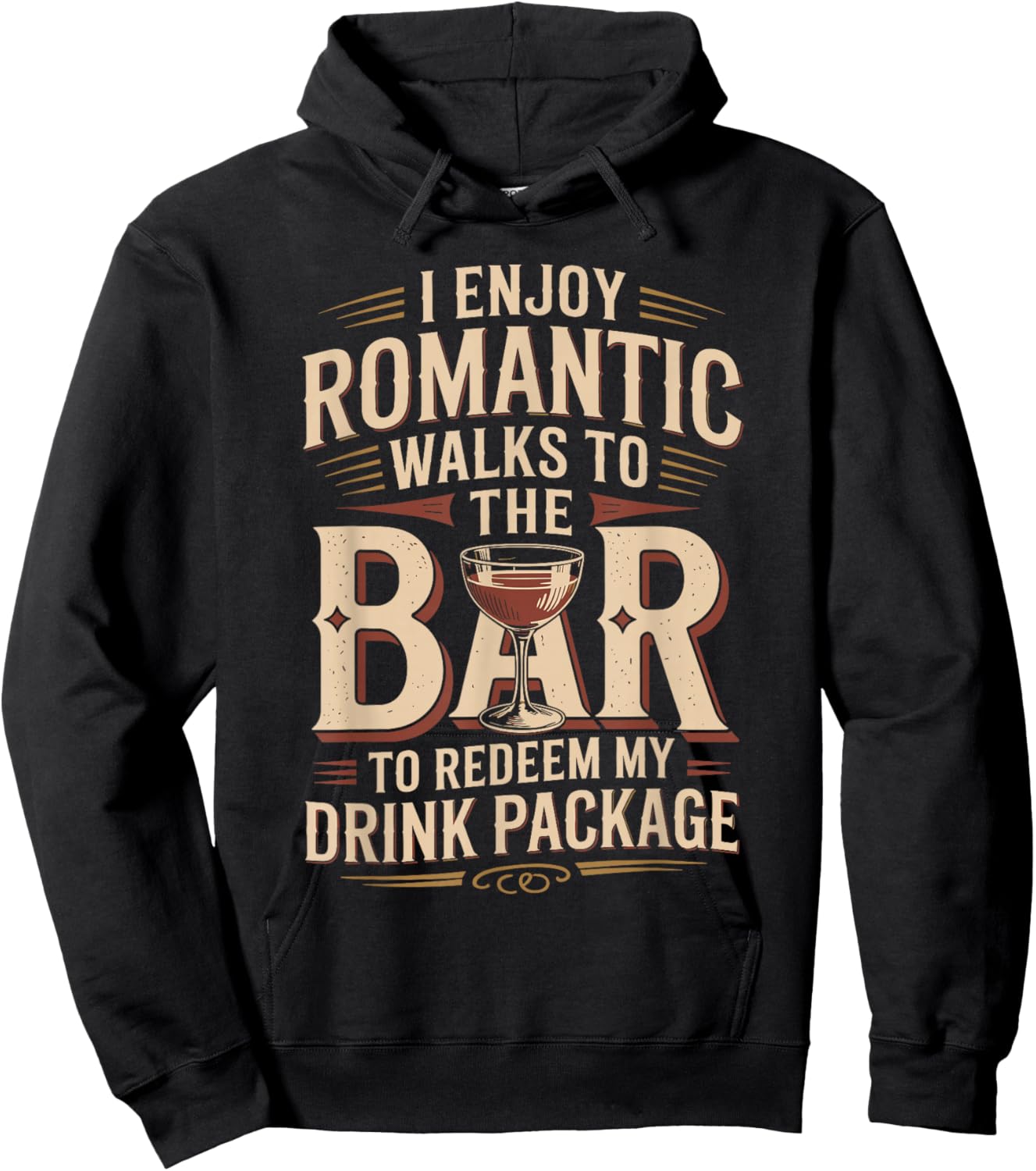 I Enjoy Romantic Walks to The Bar Shirt Cruise Shirt Cruise Hoodie - Hoodie | Black