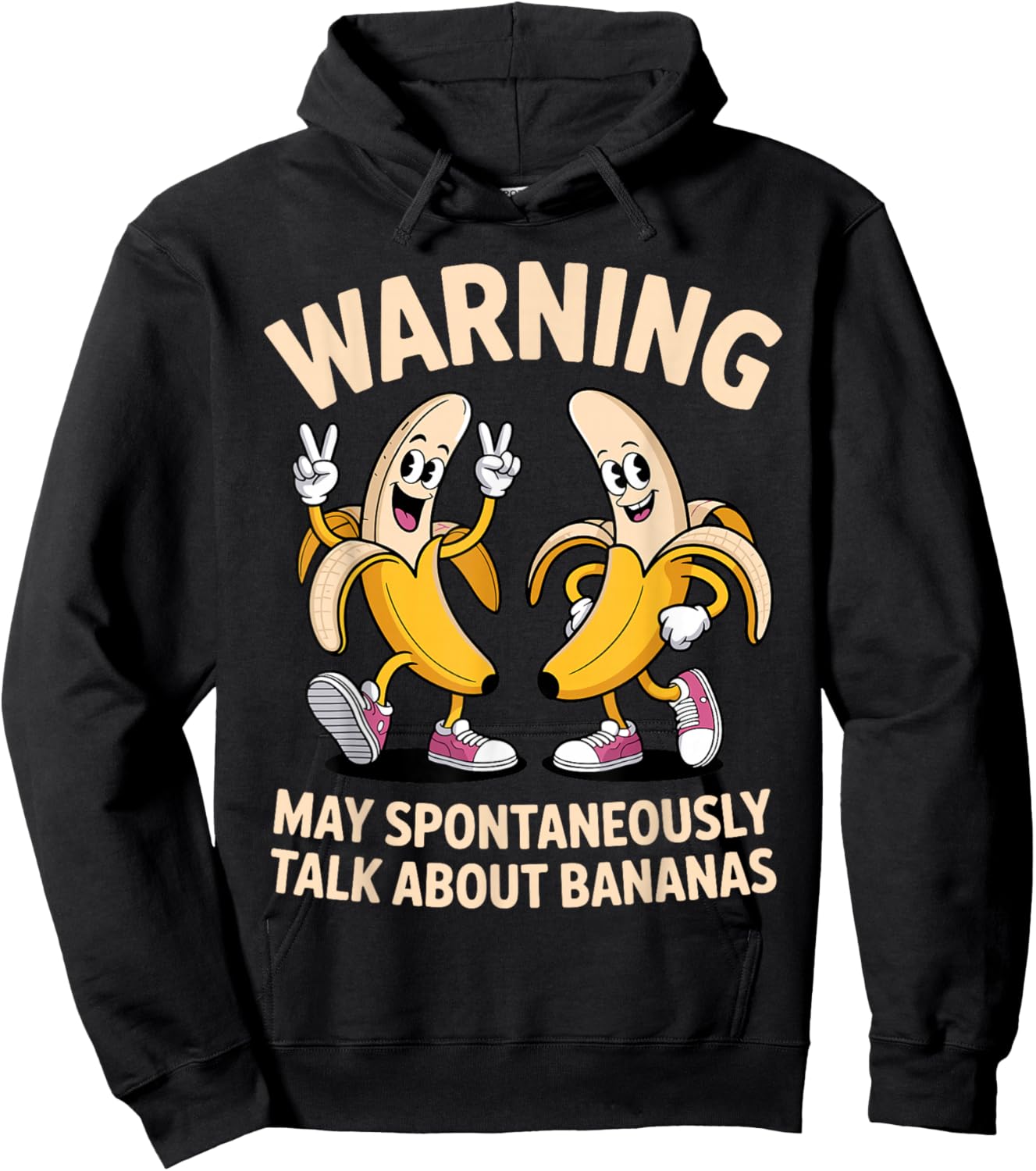 Funny Banana Art Women Youth Teen Fruit Banana Lover Hoodie - Hoodie | Black