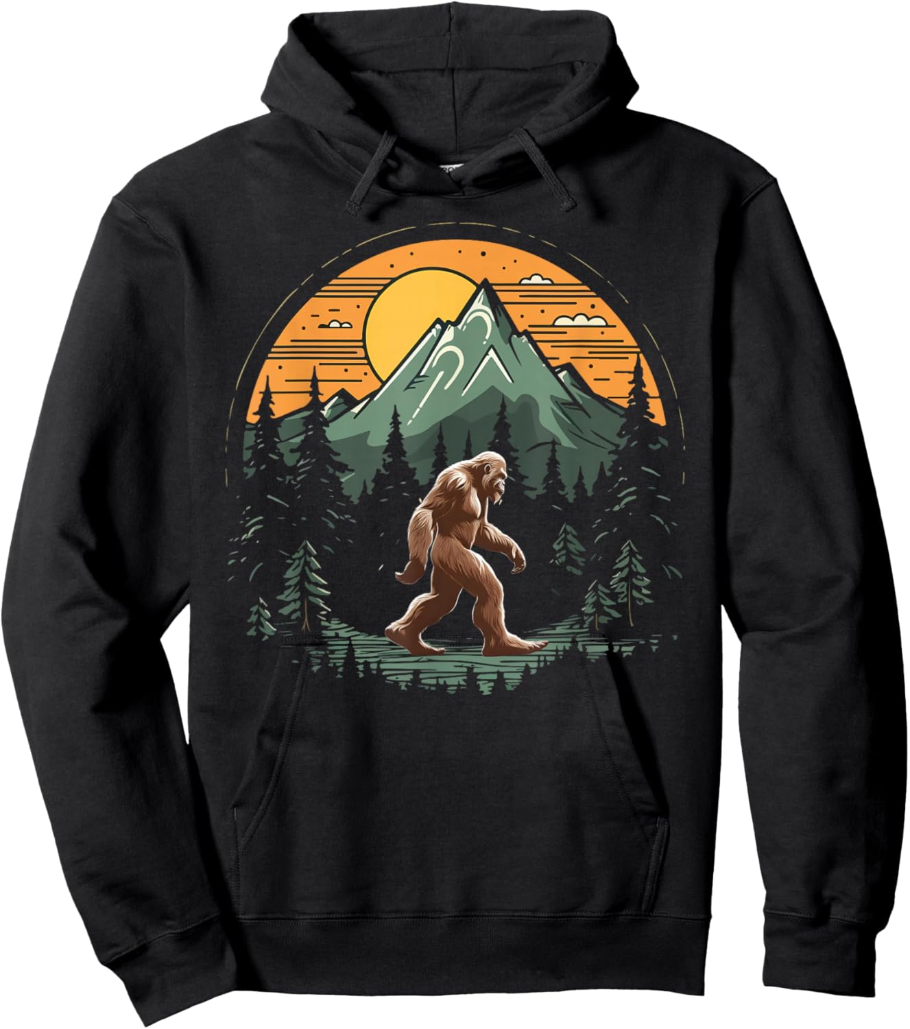 Bigfoot Believer Silhouette Sasquatch Hide And Seek Hoodie - Hoodie | Black