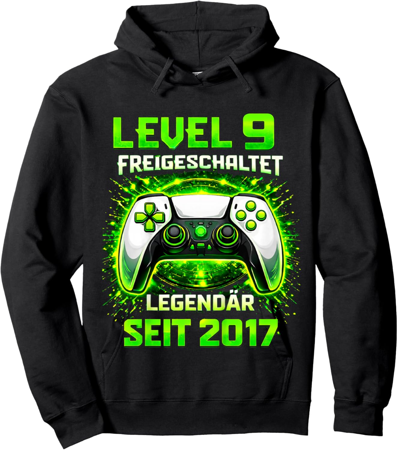 Children's Level 9 Birthday Boy Gamer Funny 2017 9th Birthday Hoodie - Hoodie | Black