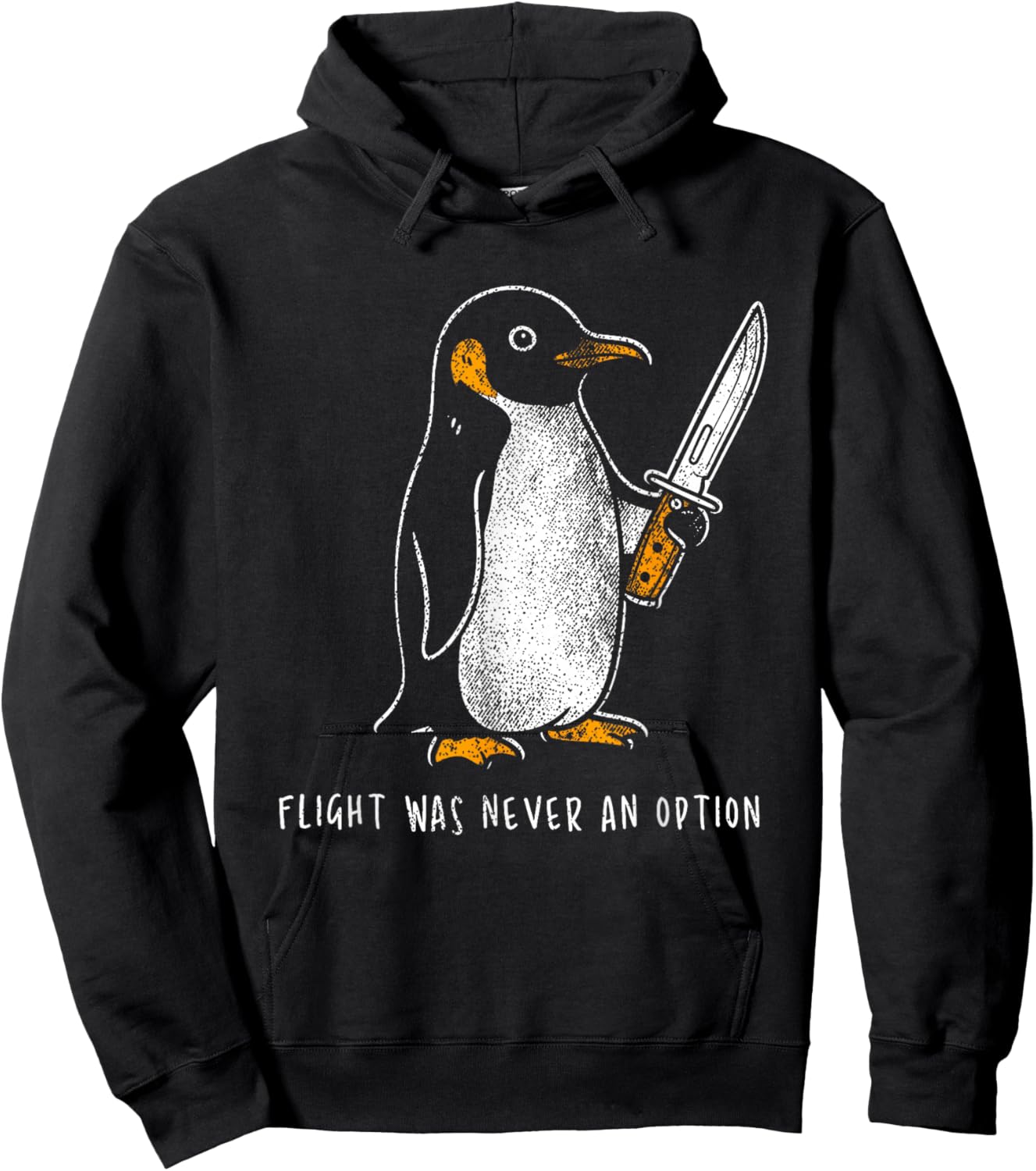 Penguin Flight was Never an Option Funny Dark Humor Hoodie - Hoodie | Black