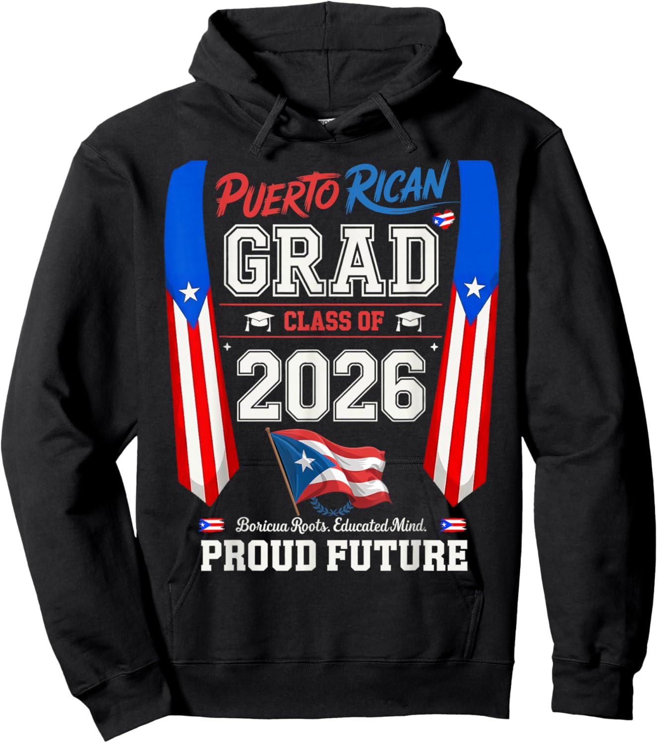 Puerto Rican Graduation Outfit idea for Boys Graduada Themed Hoodie - Hoodie | Black
