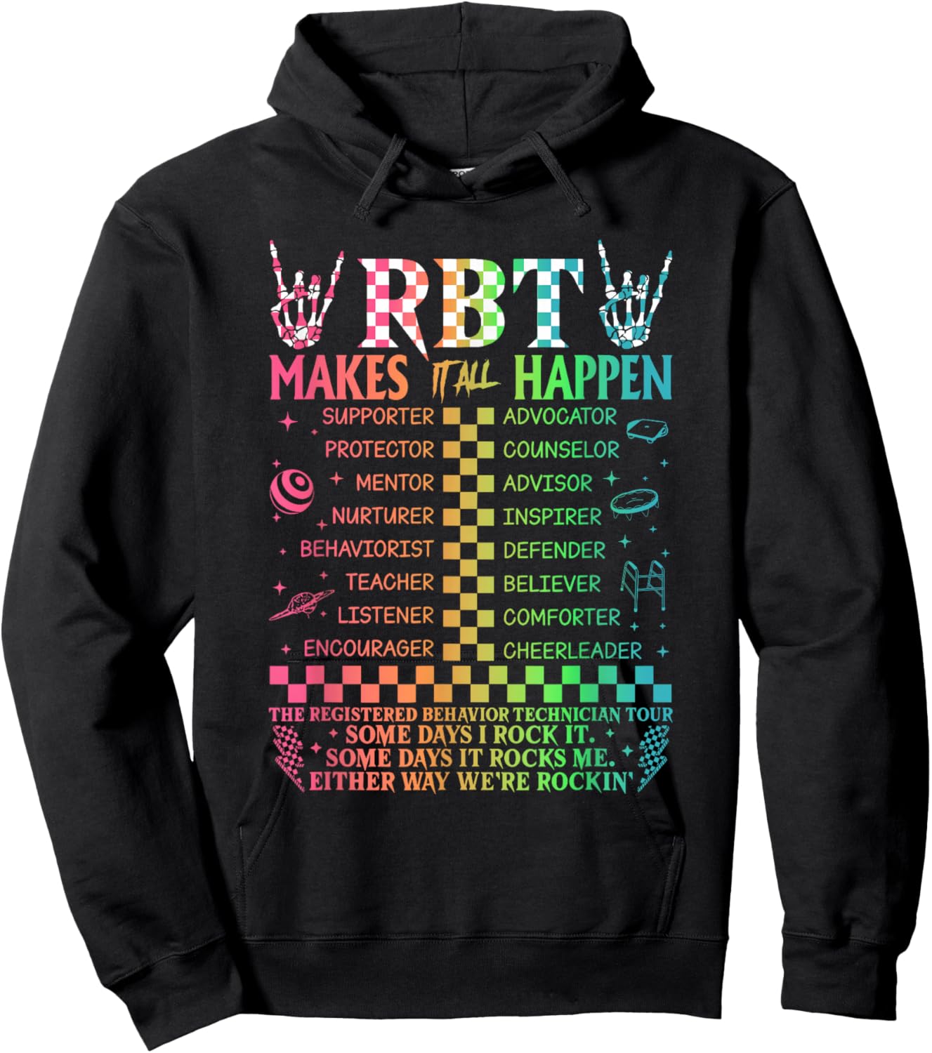 Registered Behavior Technician RBT Makes It All Happen Hoodie - Hoodie | Black