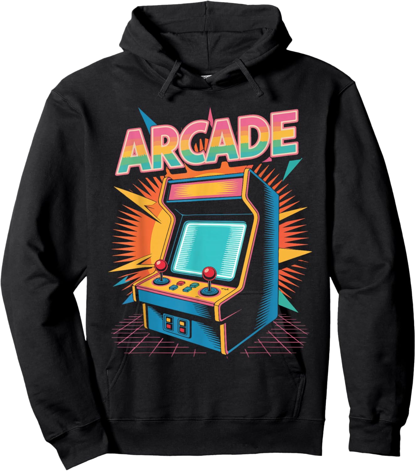 Arcade Retro Vibes Gaming Machine Fun Hoodie - Hoodie | Black