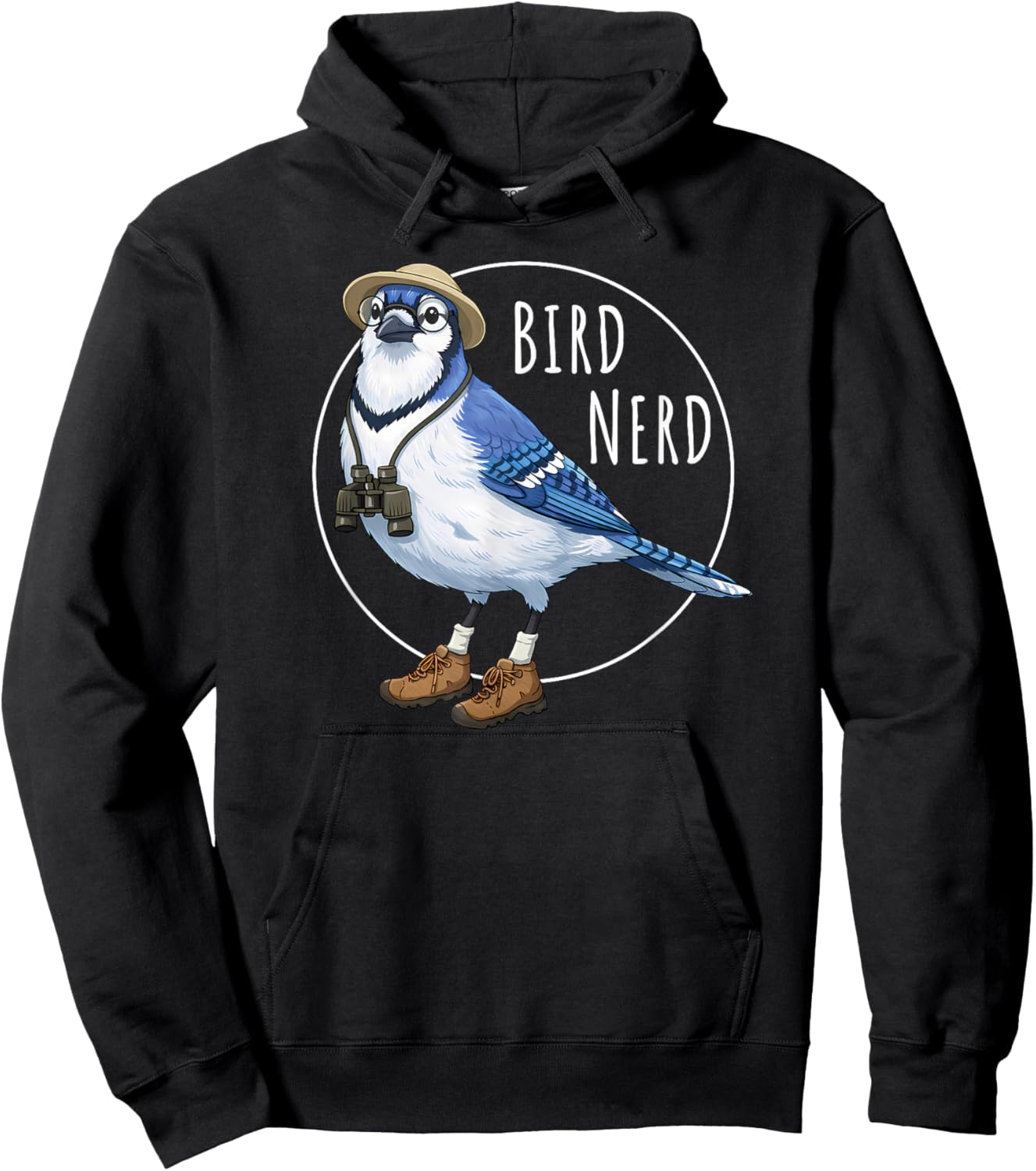 Bird Nerd Blue Jay Funny Bird Watching Birding Lover Watcher Hoodie - Hoodie | Black