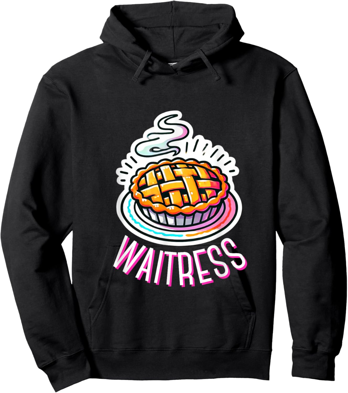 Waitress Musical Theatre Cute Pie Baking Design Hoodie - Hoodie | Black