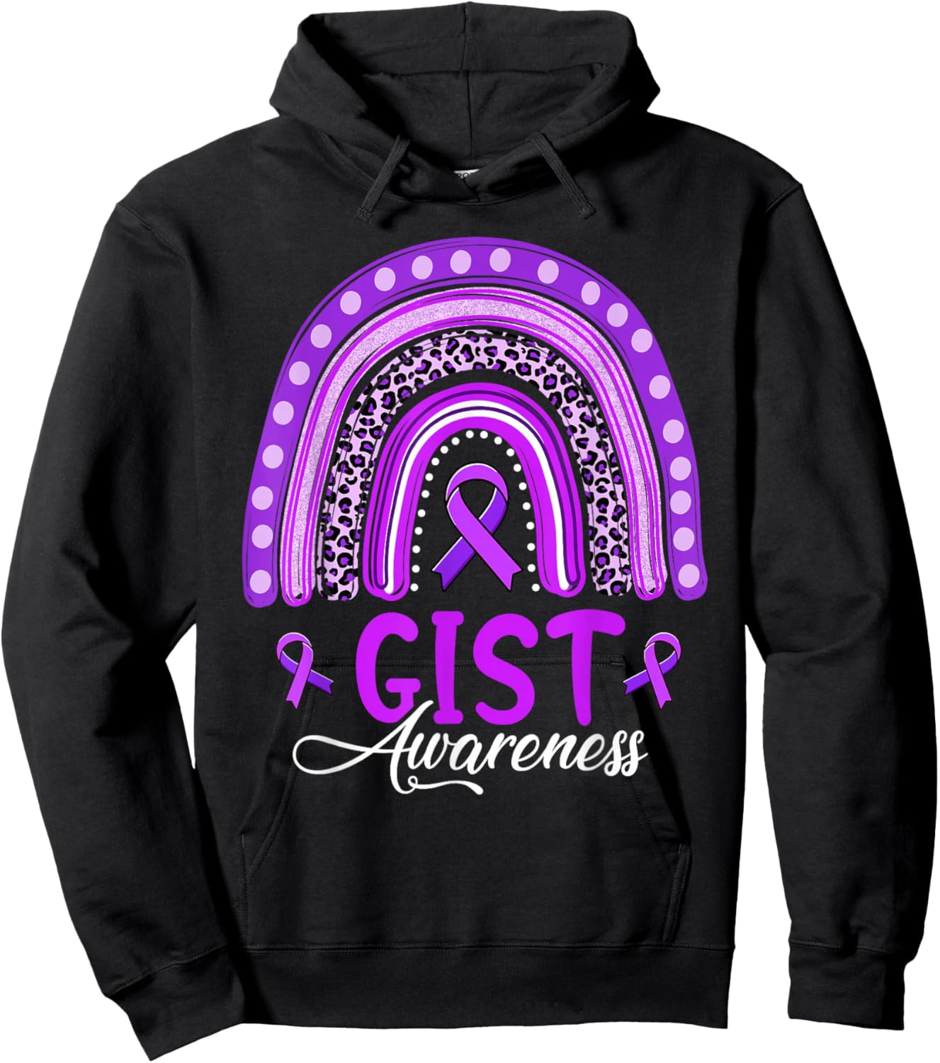We Wear Purple Rainbow GIST Awareness Hoodie - Hoodie | Black