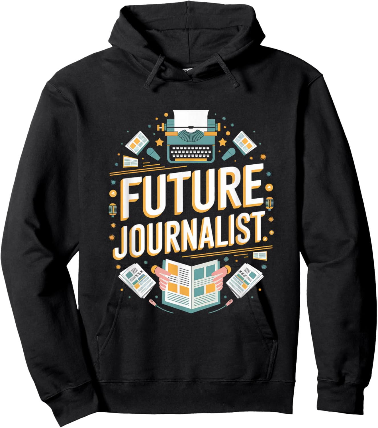 Future Journalist Graduation School Kids Toddler Women Men Hoodie - Hoodie | Black
