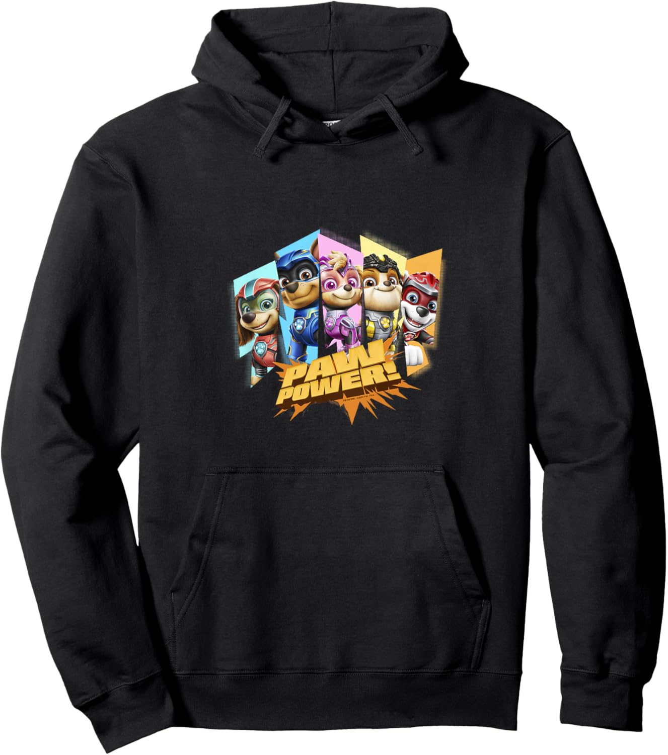 Kids PAW Patrol: The Mighty Movie Paw Power Stripes Poster Hoodie - Hoodie | Black