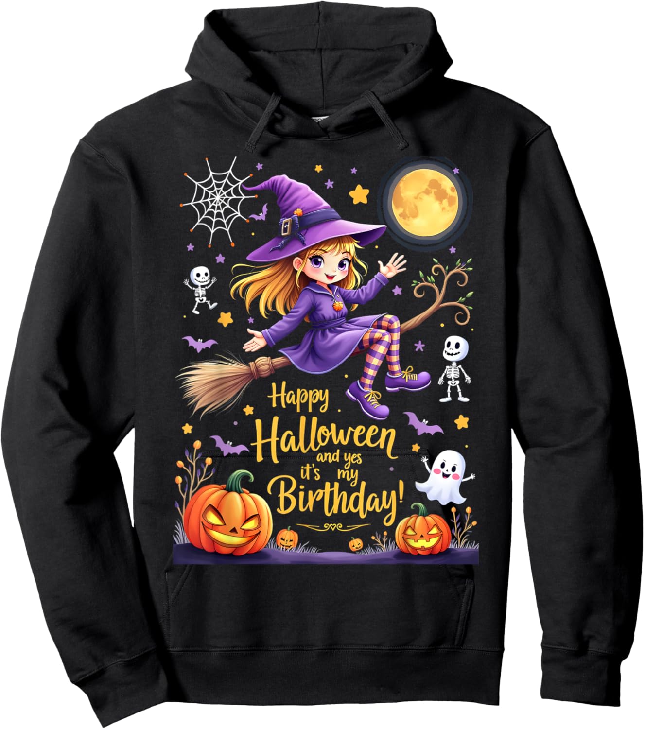 Happy Halloween And Yes It's My Birthday Hoodie - Hoodie | Black