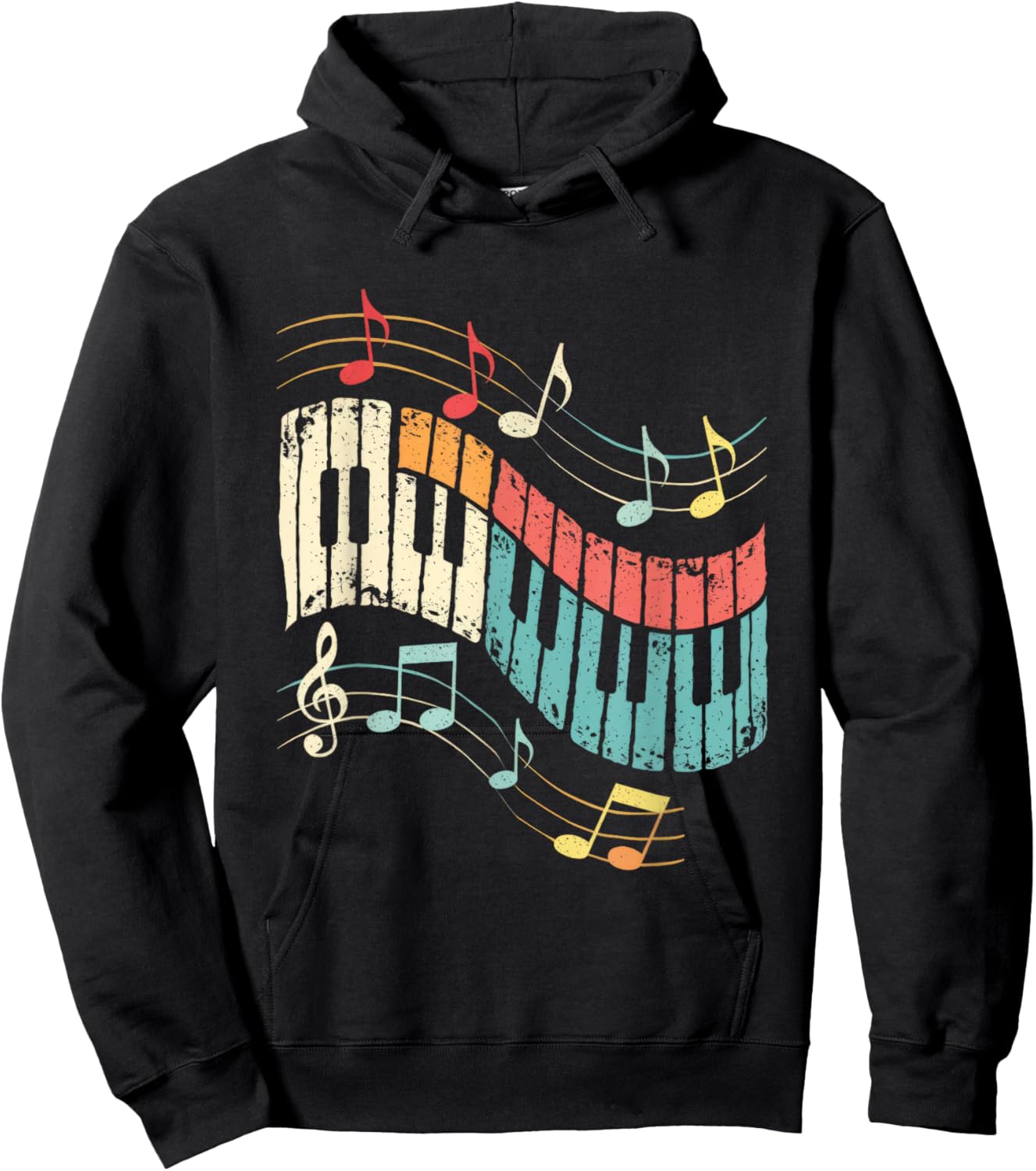 Music Piano Notes Melody Harmony Rhythm Keys Hoodie - Hoodie | Black
