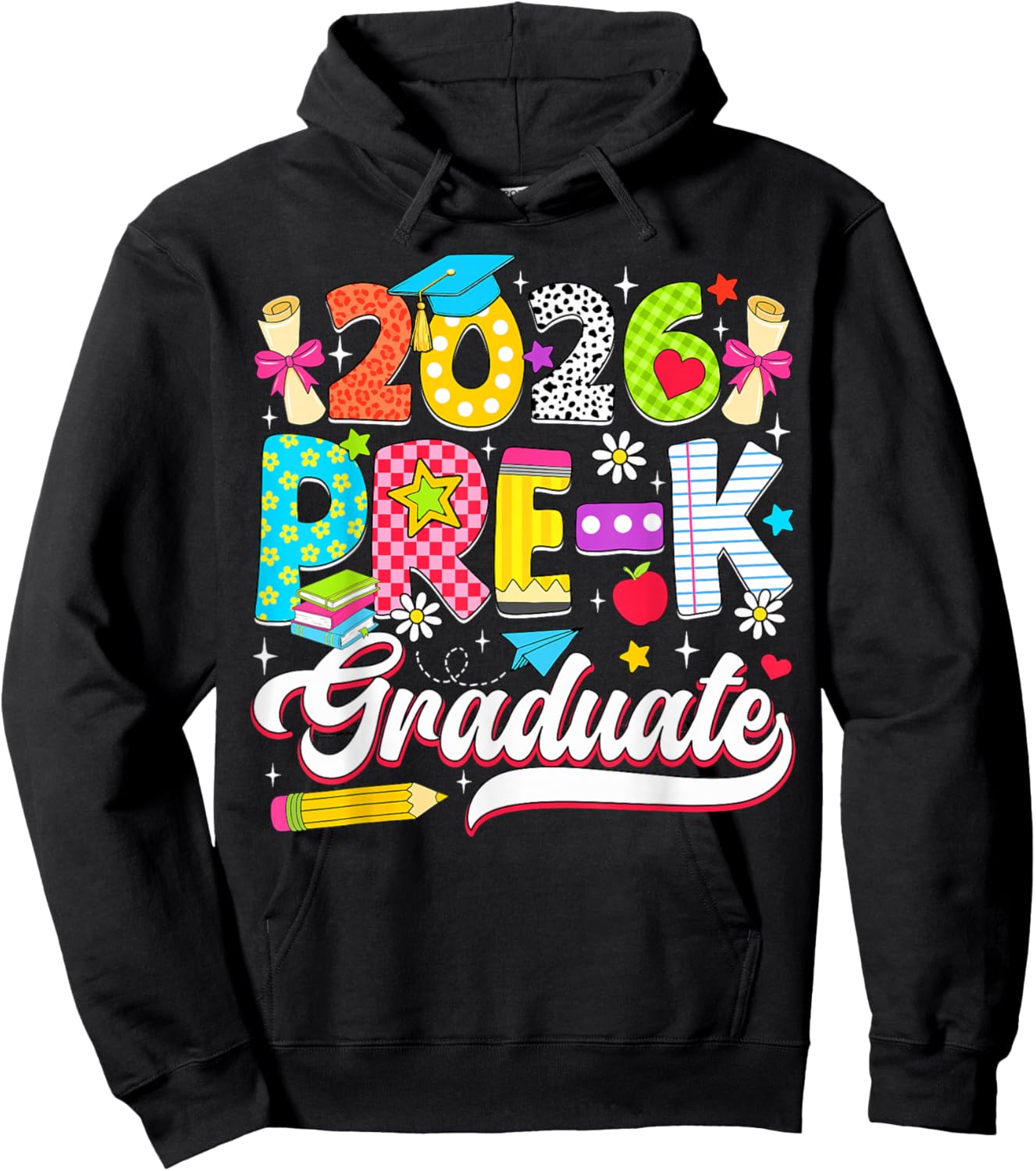 Pre-K Graduate 2026 Preschool Grad Graduation Boy Girl Kid Hoodie - Hoodie | Black