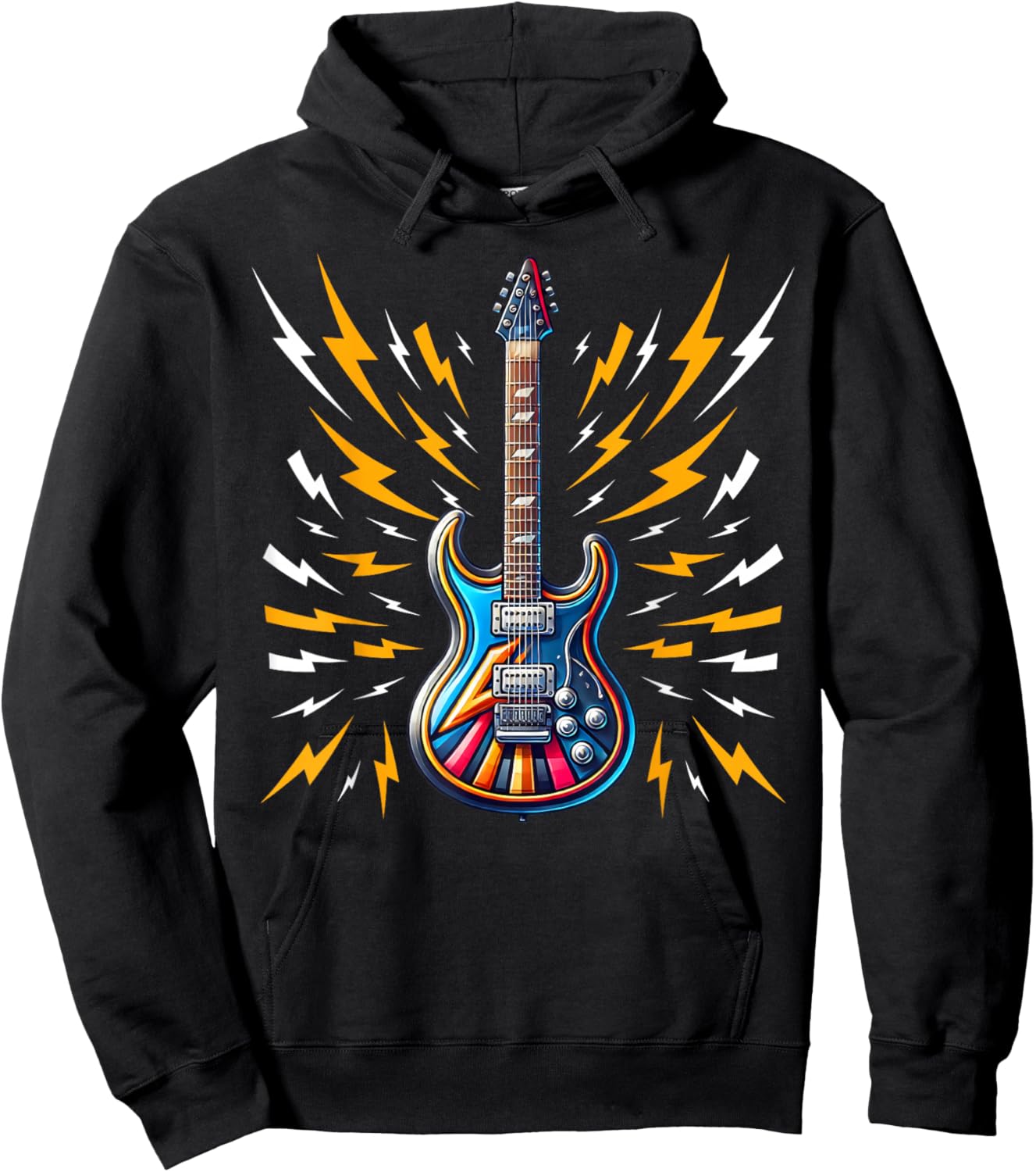 Rock Band Rock and Roll Music Boys Girls Electric Guitar Hoodie - Hoodie | Black