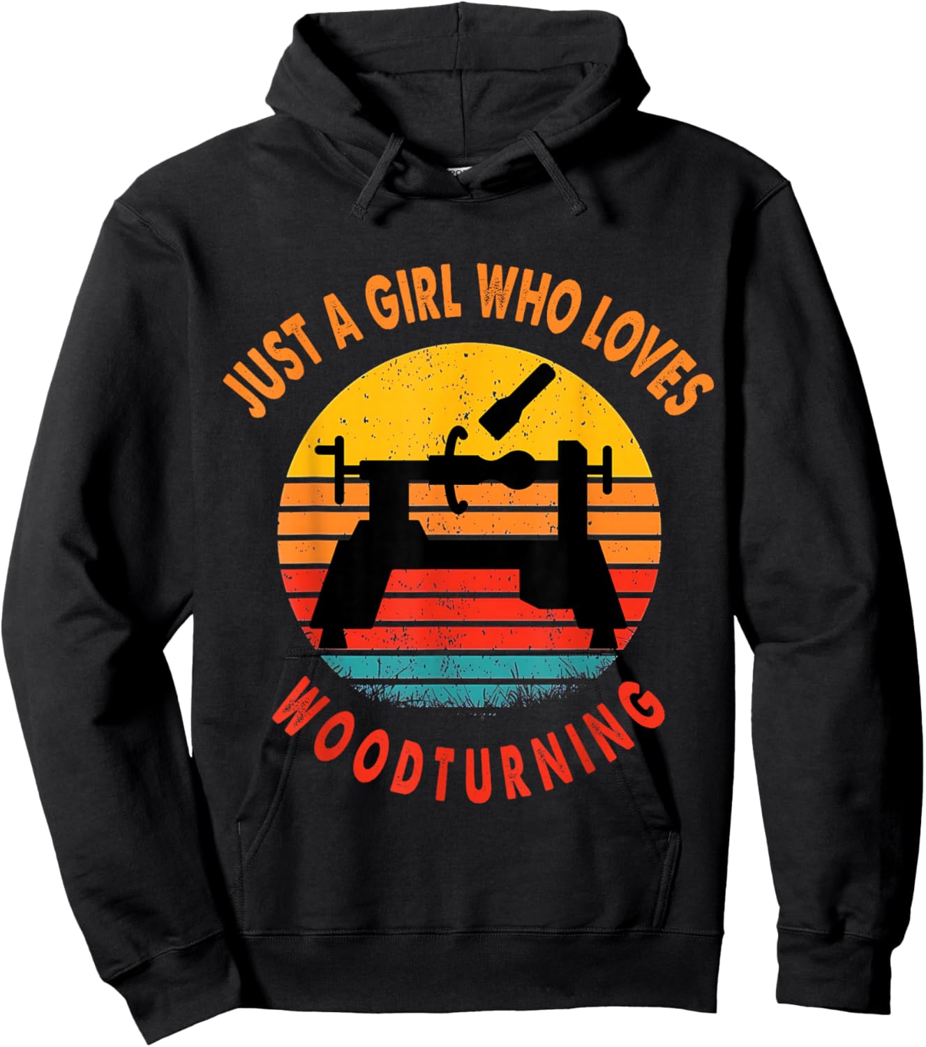 Just a Girl Who Loves Woodturning Woodturner Retro Hoodie - Hoodie | Black