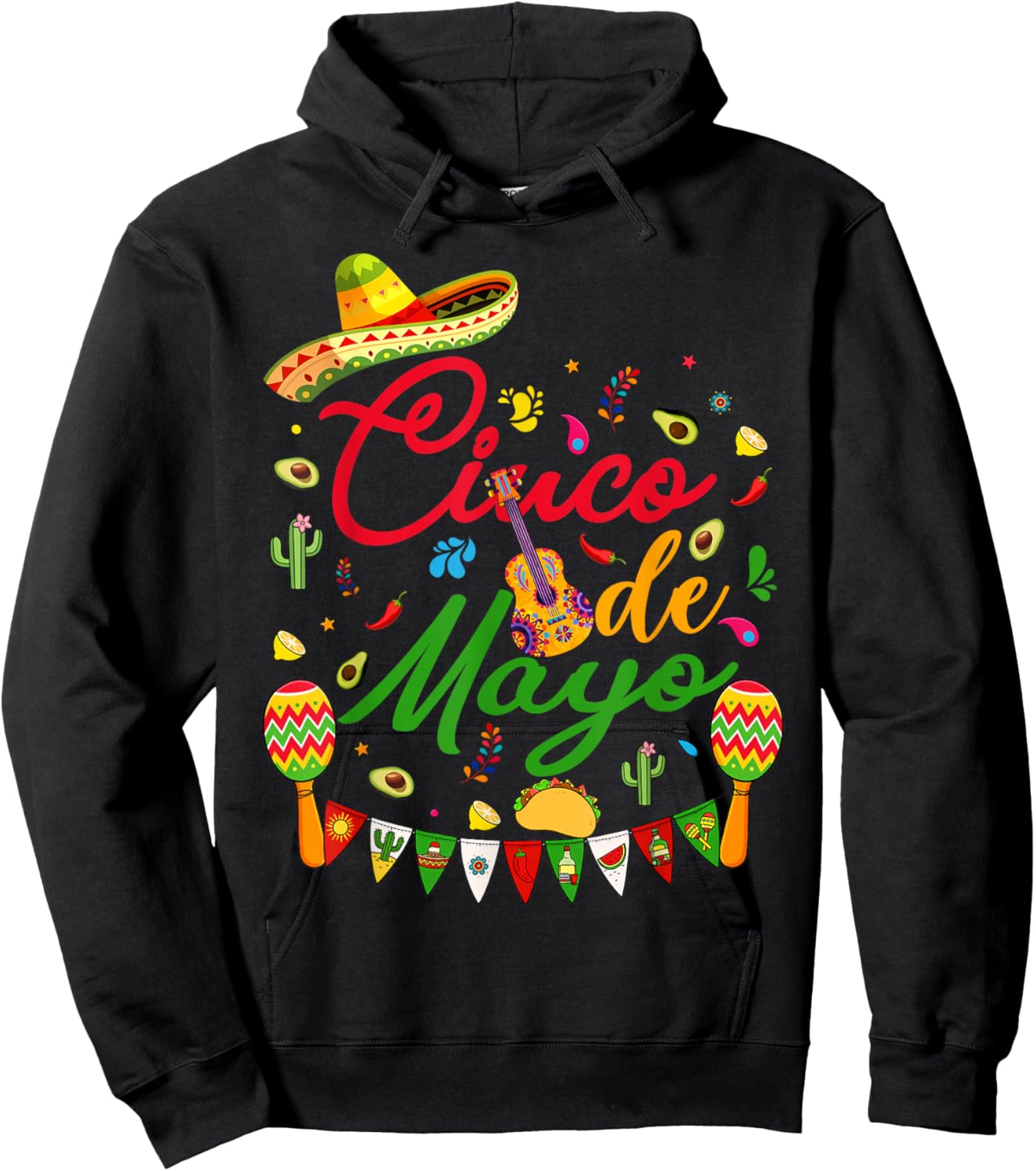 Cinco de Mayo Shirt Men Women Kids Lets Fiesta Mexican Party Hoodie - Hoodie | Black