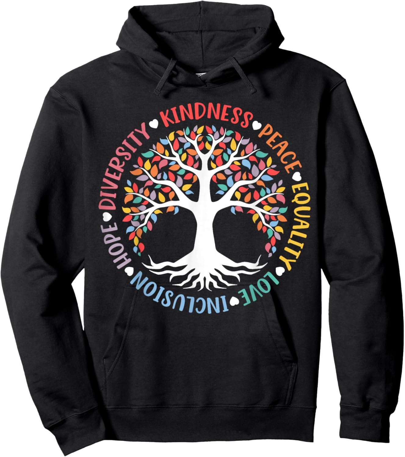World Peace Supporter Retro Women Men Apparel Kindness Peace Equality Love Inclusion Hope Diversity Retro Hoodie - Hoodie | Black