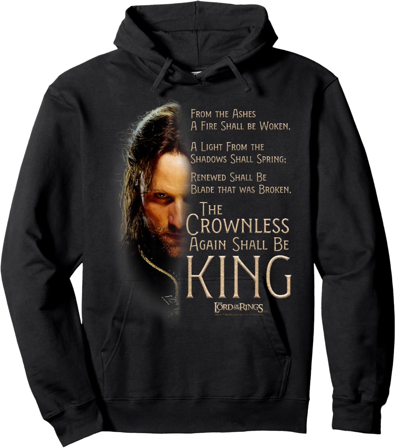 The Lord of The Rings Aragorn Crownless King Hoodie - Hoodie | Black