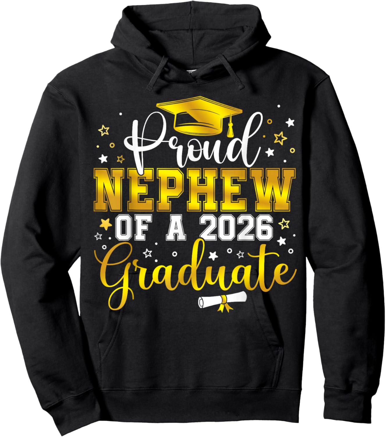 Proud Nephew of a Class of 2026 Graduate Senior Graduation Hoodie - Hoodie | Black