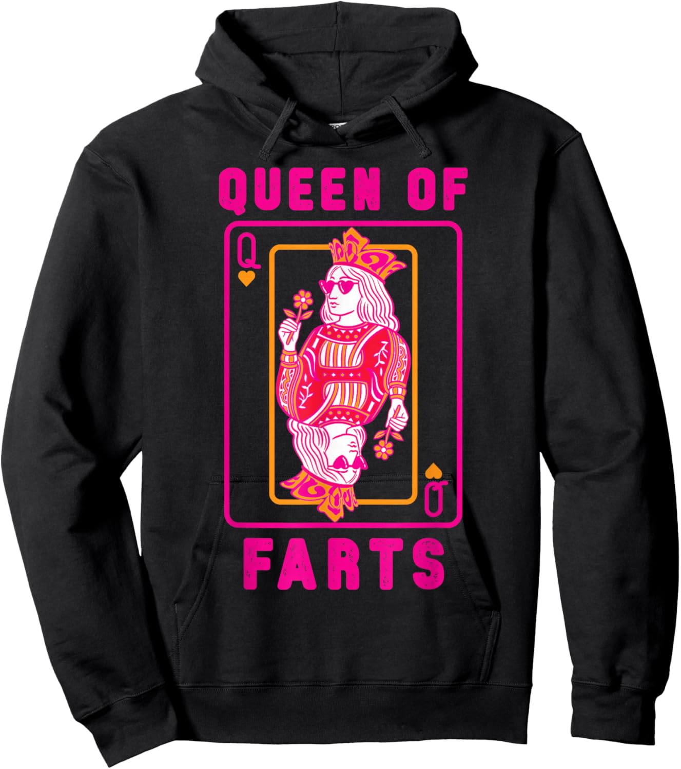 Funny Queen of Fart Farting Humor Inappropriate Embarrassing Hoodie - Hoodie | Black