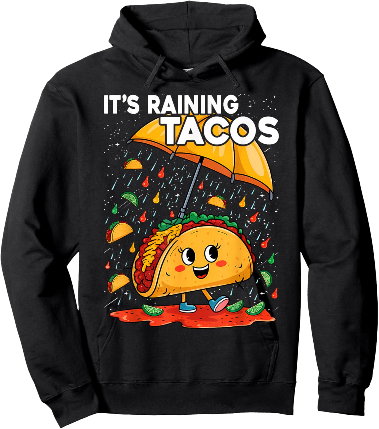 It is Raining Tacos Funny Taco Kids Girls Boys Hoodie - Hoodie | Black