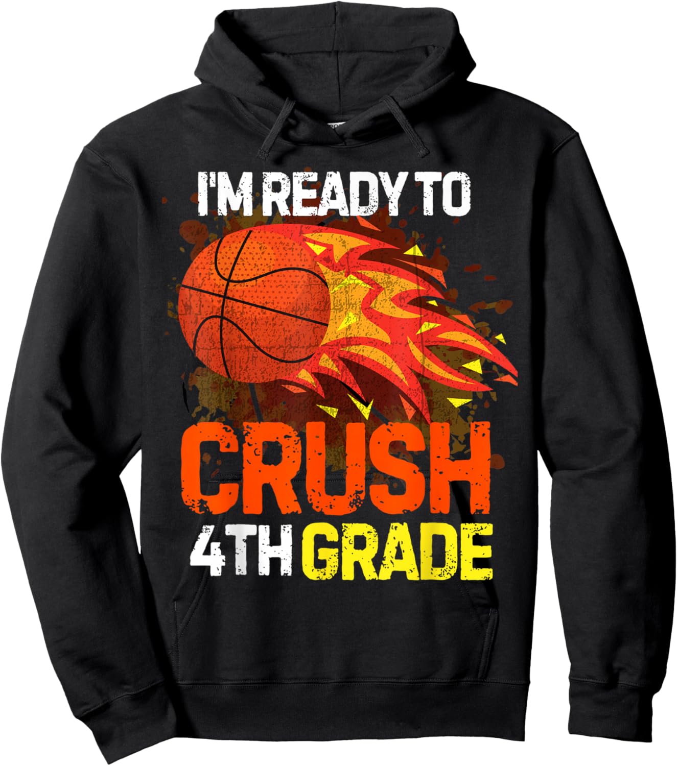 Funny Back To School First Day Of 4th Grade Basketball Boys Hoodie - Hoodie | Black